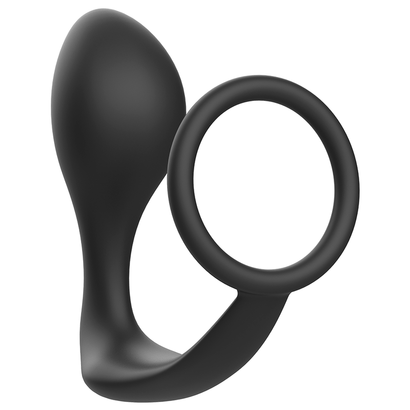 ADDICTED TOYS - BLACK SILICONE BUTT PLUG WITH RING