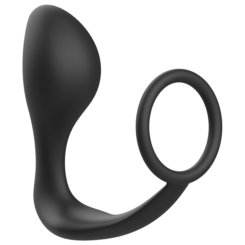 ADDICTED TOYS - BLACK SILICONE BUTT PLUG WITH RING