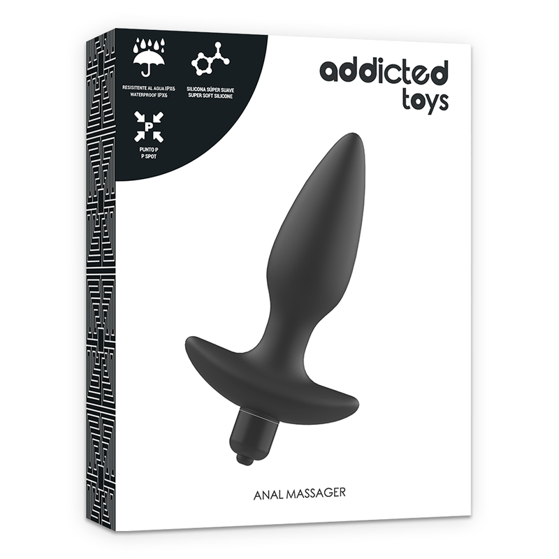 ADDICTED TOYS - MASSAGER ANAL PLUG WITH VIBRATION BLACK