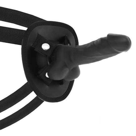 COCK MILLER - HARNESS + SILICONE DENSITY BLACK ARTICULABLE COCKSIL 13 CM