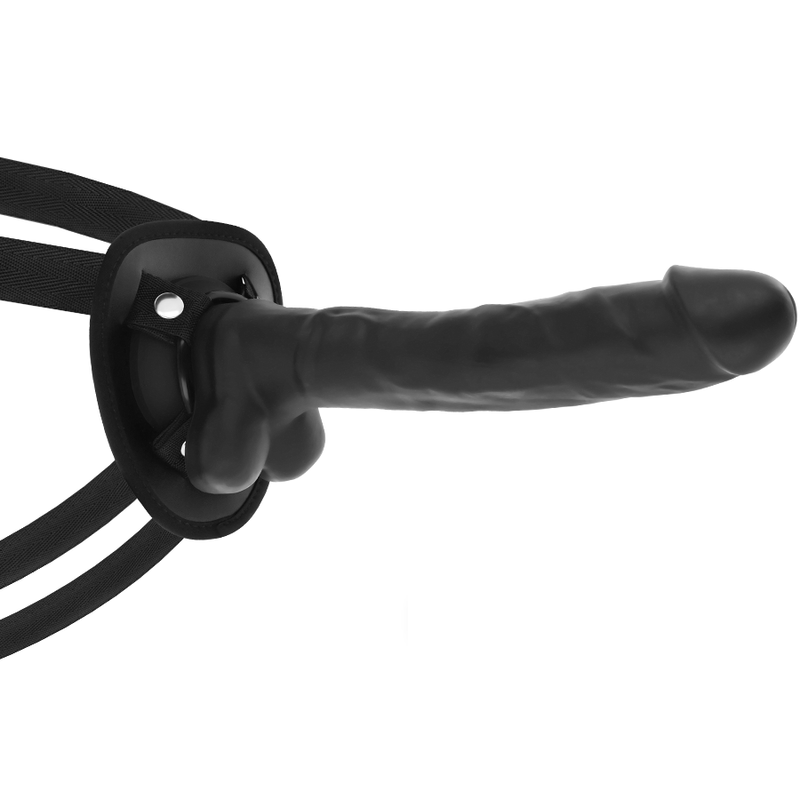 COCK MILLER - HARNESS + SILICONE DENSITY ARTICULABLE BLACK COCKSIL 24 CM